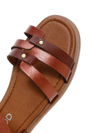 Women's Brown Leather Bodrum Sandals | Derimod