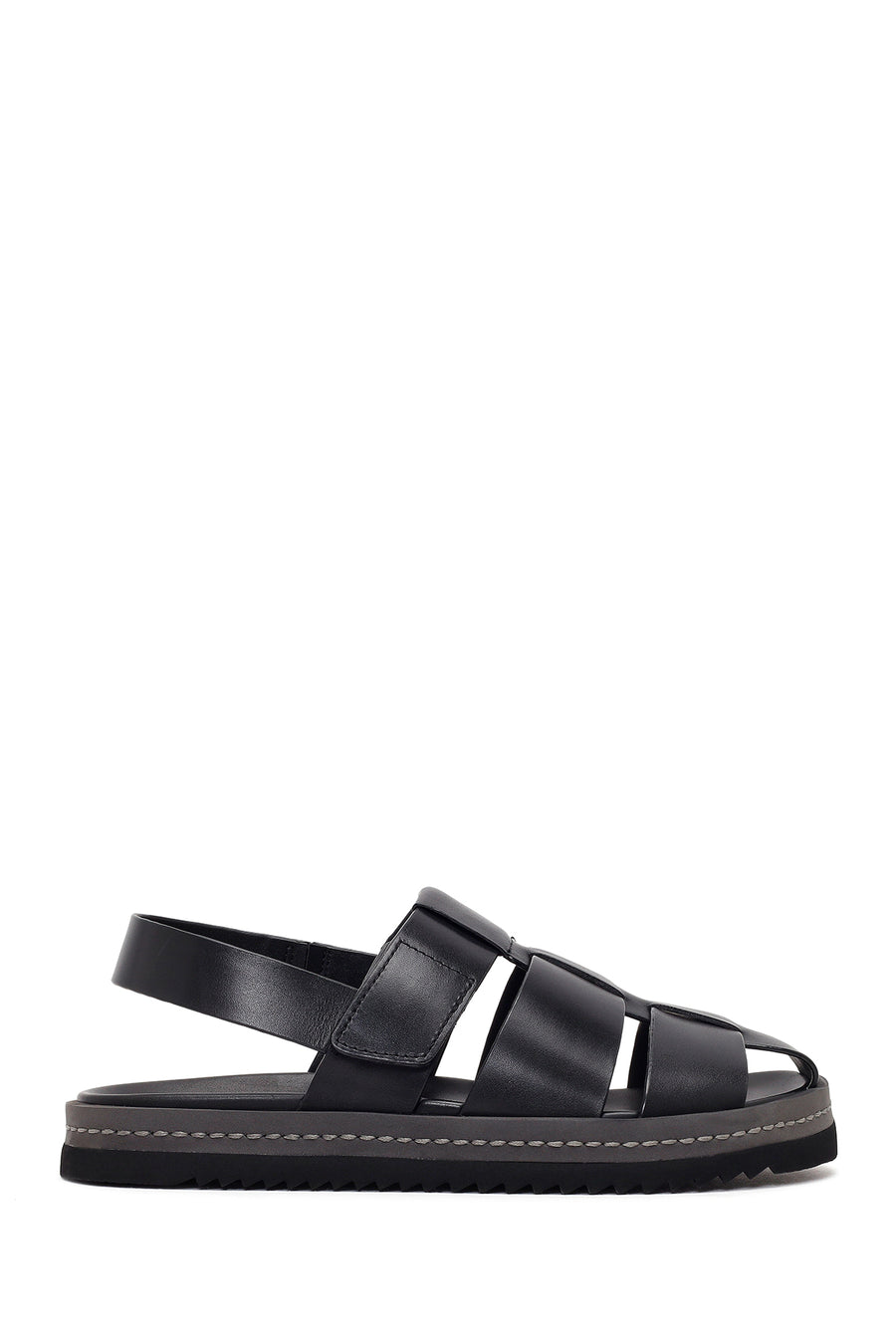 Men's Black Leather Sandals 26SFD693018 | Derimod