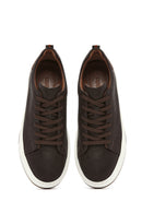Men's Brown Lace-up Thick-Sole Leather Sneaker | Derimod