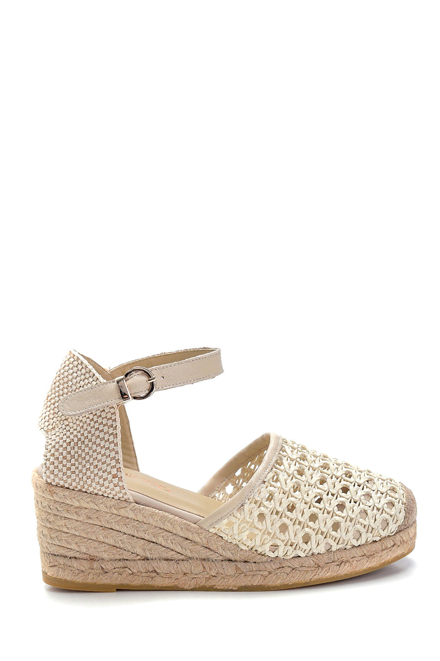 Kadın Deri Dolgu Topuklu Espadril 21SFD150329 | Derimod
