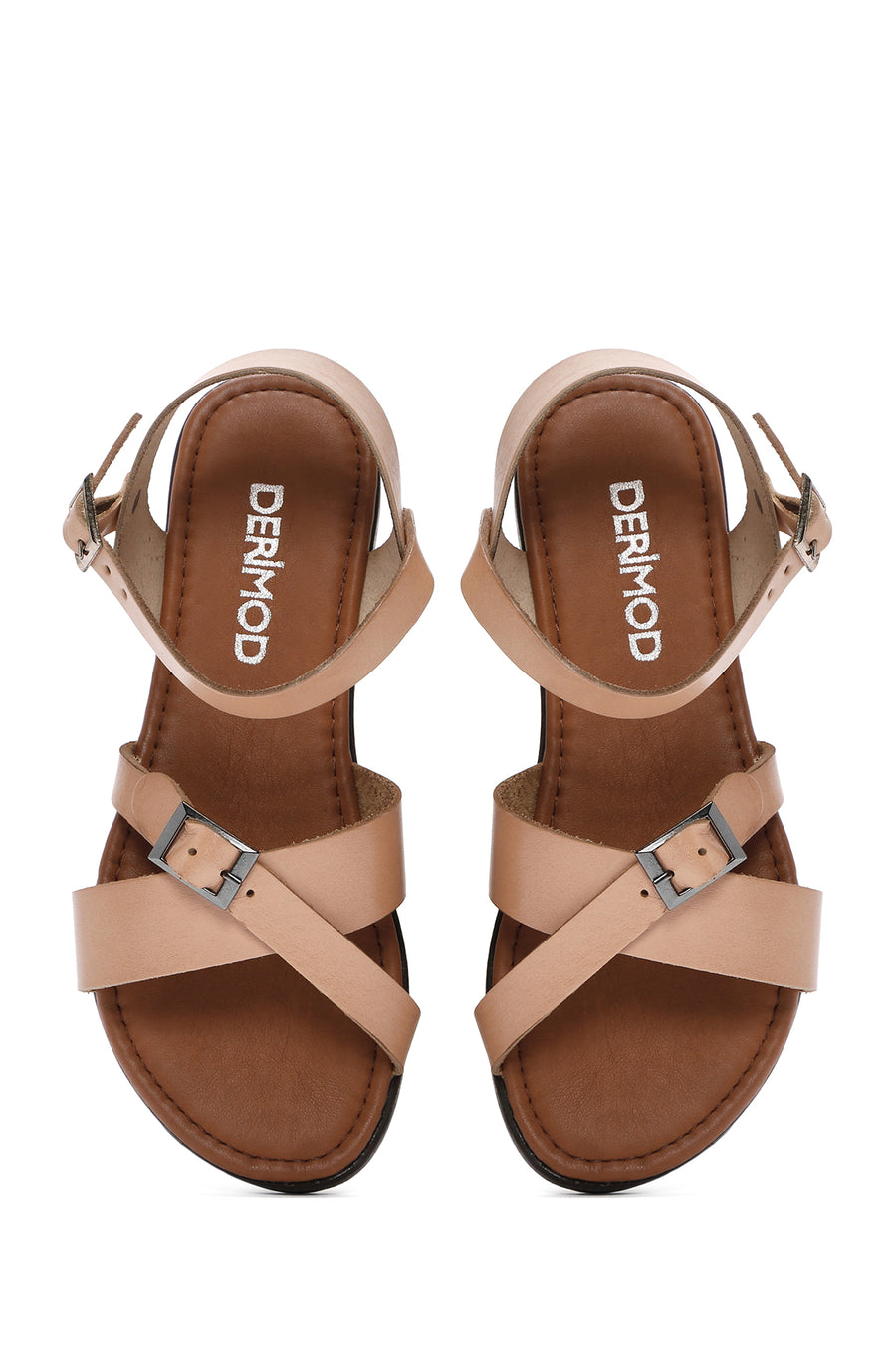 Women's Powder Ankle Strap Leather Bodrum Sandals
