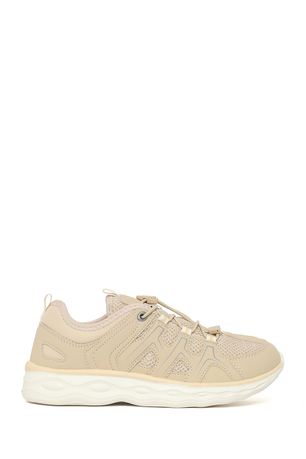 Kadın Bej Kalın Tabanlı Sneaker