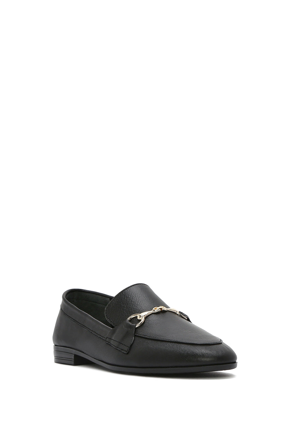 Women's Black Leather Masculine Loafer