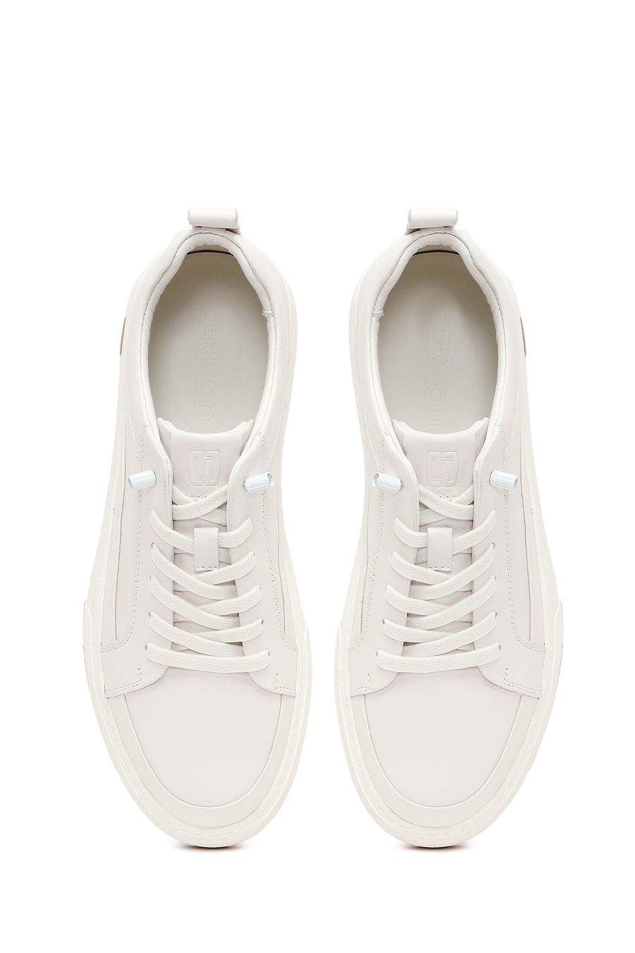Erkek Beyaz Bağcıklı Deri Sneaker