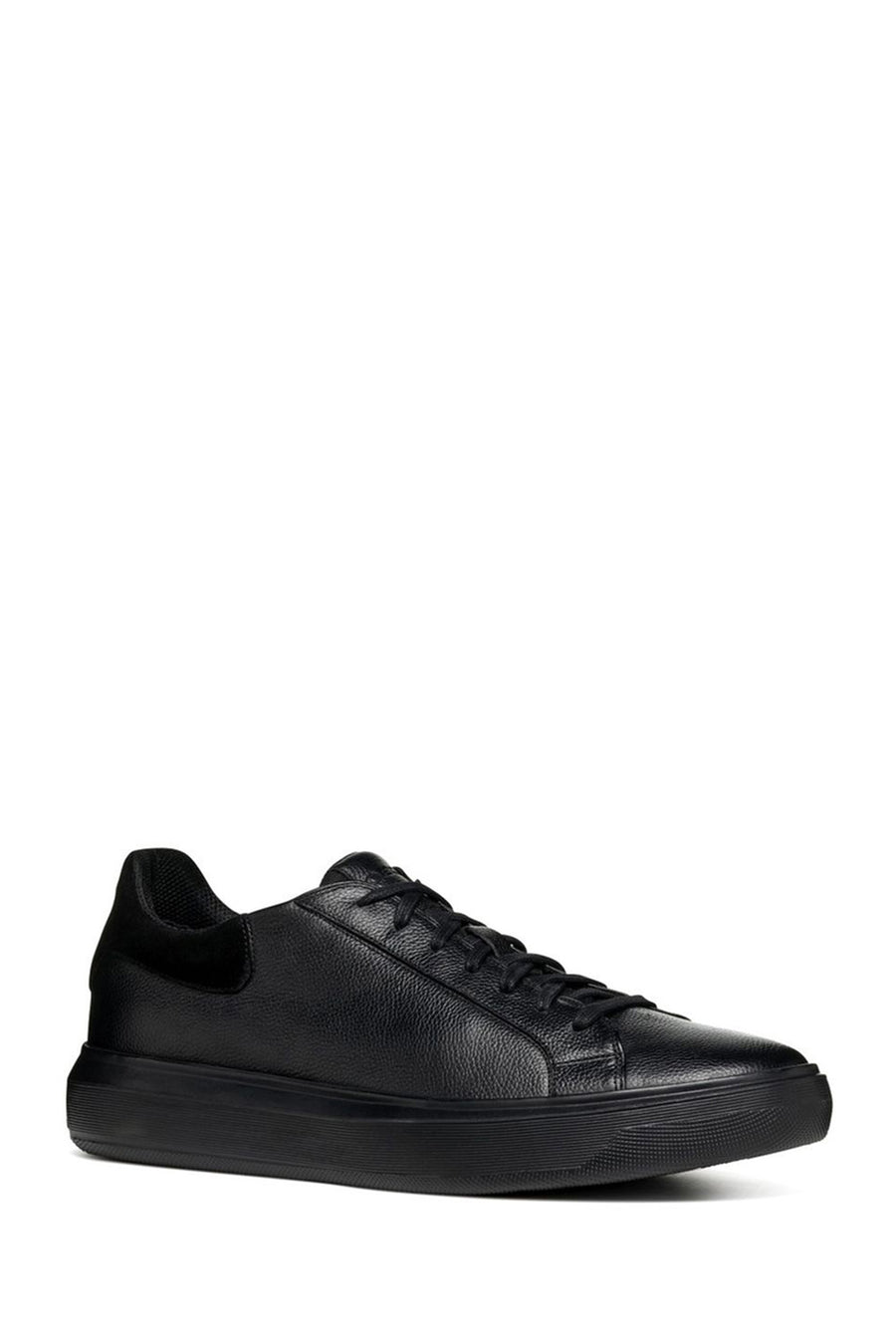 Geox Men's Black Deiven Lace-Up Leather Casual Sneaker