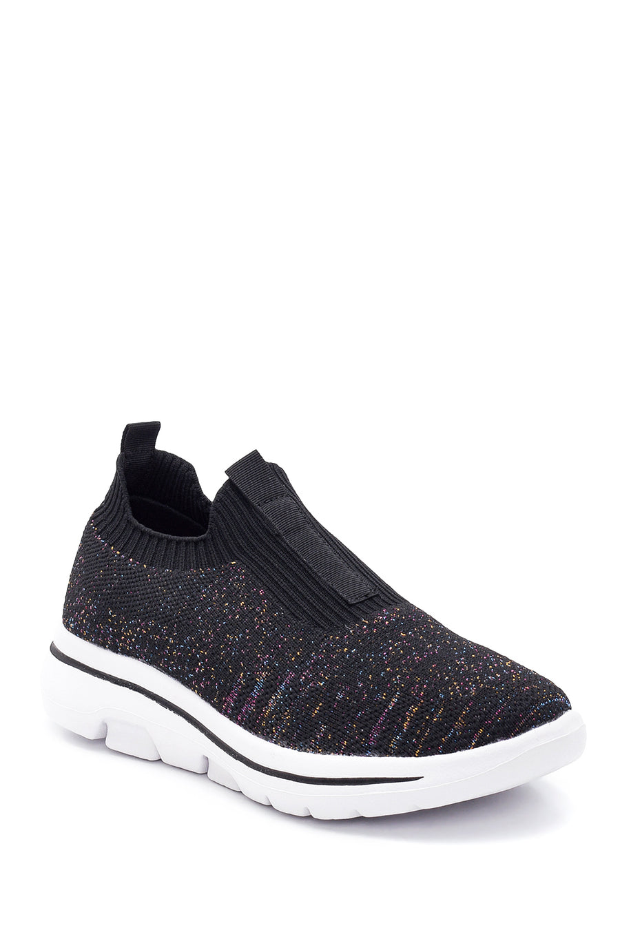 Kadın Siyah Desenli Kumaş Sneaker