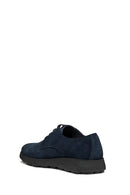 Geox Men's Navy Blue Spherica Ec10 Lace-Up Suede Leather Casual Shoes | Derimod
