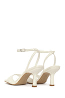 Women's White Ankle Buckle Thin Heel Sandals | Derimod