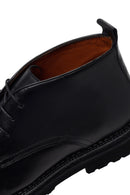 Male Black Lace-up Leather Casual Boots | Derimod