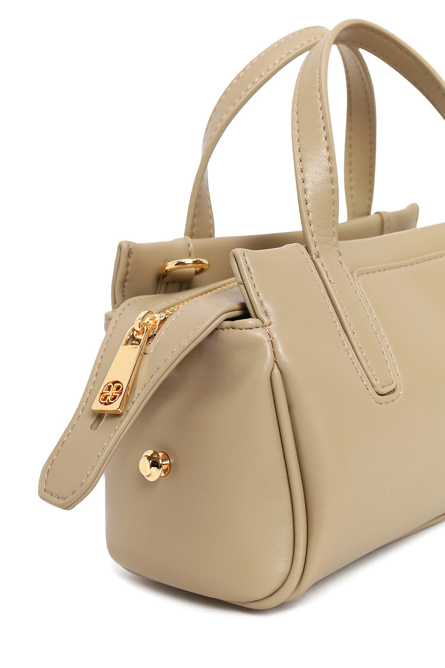 Woman Beige Long Strap Classic Shoulder Bag