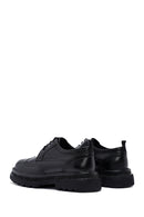 Male Black Lace-Up Thick-Soled Leather Casual Shoes | Derimod
