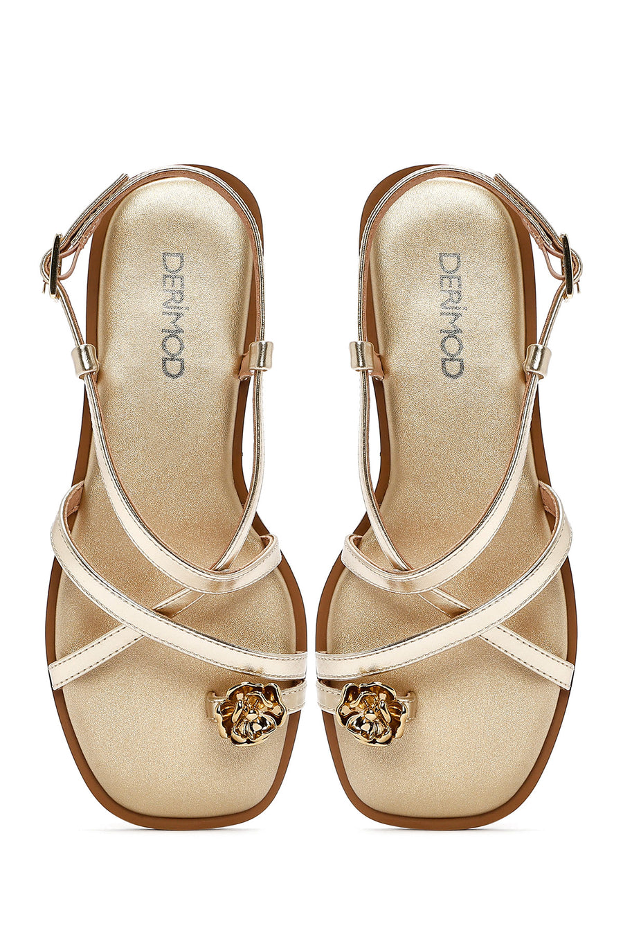 Women's Gold Metallic Flip Flop Sandals
