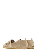 Woman Light Beige Suede Espadrilles | Derimod