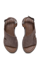 Women's Mink Suede Leather Sandals | Derimod