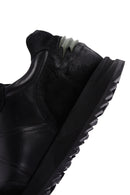 Men's Black Leather Suede Detailed Sneaker | Derimod