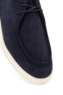 Men's Navy Blue Lace-up Suede Leather Casual Shoes | Derimod