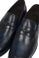 Derimod Black Male Navy Leather Classic Loafer | Derimod