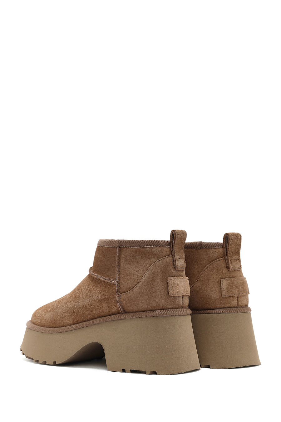 Women's Brown Thick Soled Suede Leather Teddy Boots