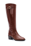 Women's Leather Heeled Boots | Derimod