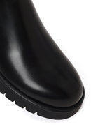 Male Black Thick-Soled Leather Casual Chelsea Boots | Derimod