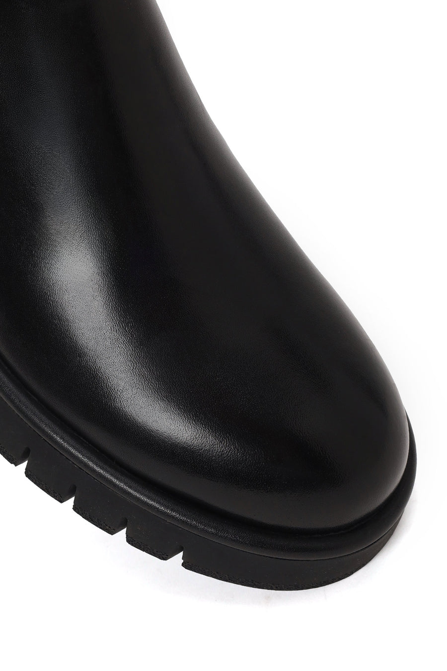 Male Black Thick-Soled Leather Casual Chelsea Boots