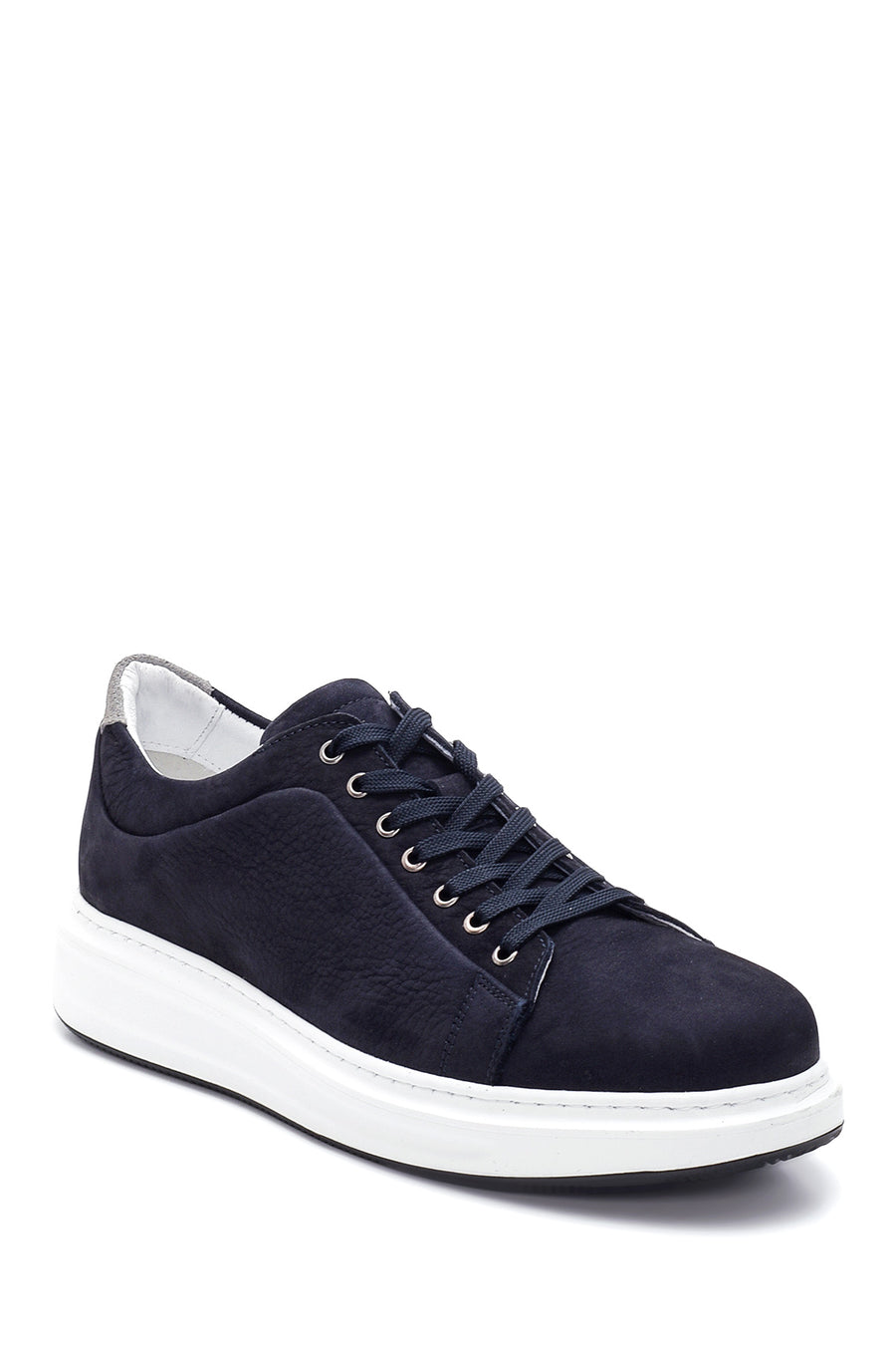 Men's Navy Blue Nubuck Leather Sneaker