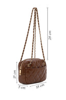 Woman Brown Quilted Crossbody Bag | Derimod