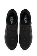 Derimod Zero Women's Black Zippered Wedge Heel Fabric Sneakers | Derimod