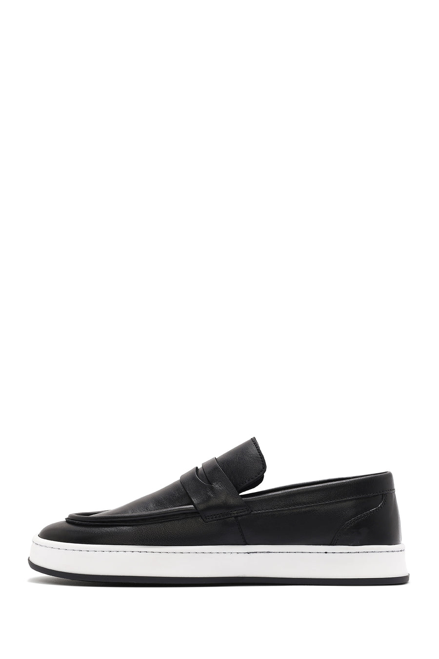 Men's Black Chunky Leather Loafers