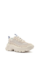 Caterpillar Women's Beige Intruder Essential Lace-Up Suede Leather Sneaker | Derimod