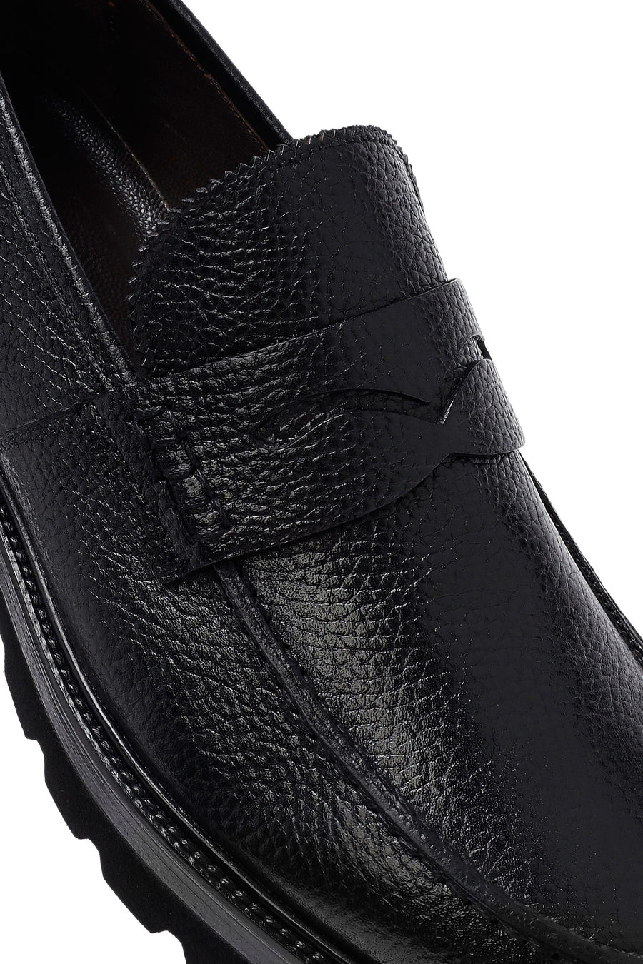 Male Black Leather Casual Loafers