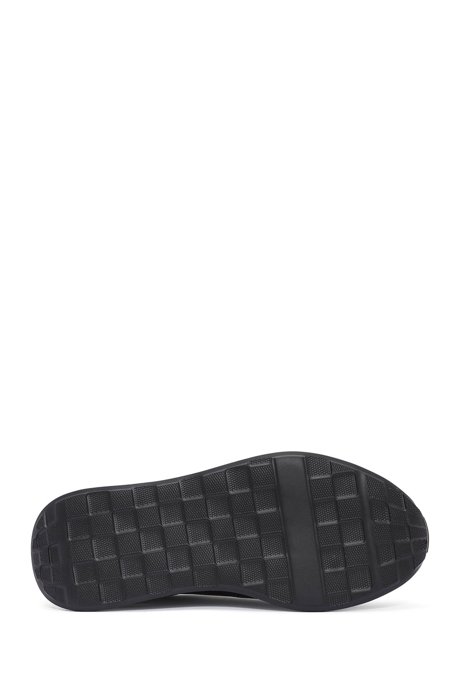 Men's Navy Blue Lace-up Thick-Sole Leather Sneaker