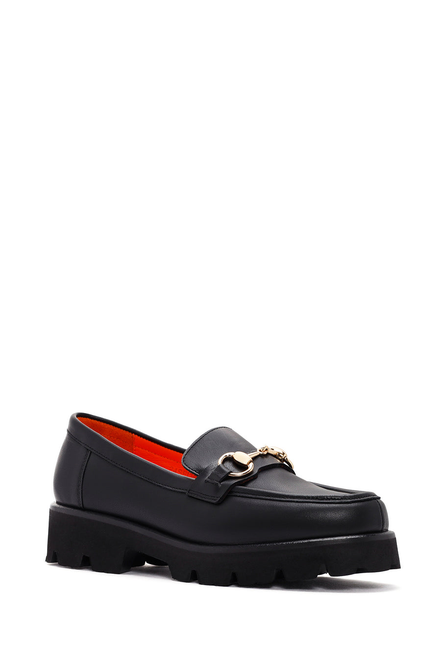 Derimod Flex Women's Black Leather Masculine Loafer