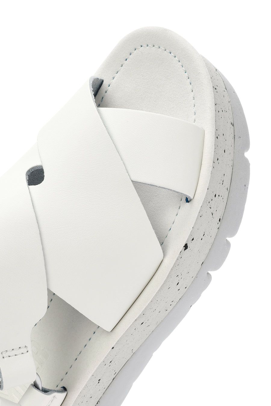 Camper Women's White Oruga Up Thick Soled Leather Sandals