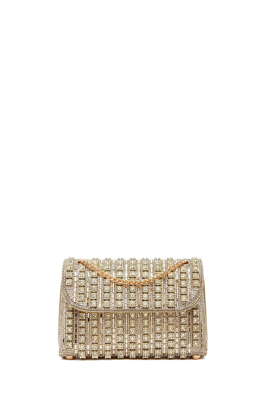 Women's Gold Chain Strap Embellished Evening Bag