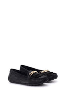 Black Women's Leather Ballerinas | Derimod