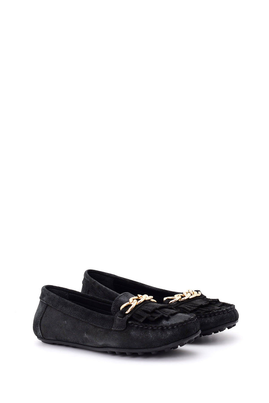 Black Women's Leather Ballerinas