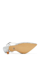 Women's Grey Ankle Buckle Braided Thin Heeled Shoes | Derimod
