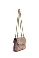 Women's Bronze Long Strap Stone Mini Clutch Evening Bag | Derimod