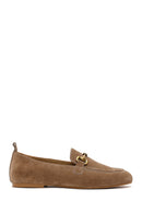 Women's Mink Suede Leather Loafer with Buckle | Derimod