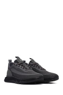 Derimod Zero Male Gray Thick-Soled Lace-Up Fabric Sneaker | Derimod