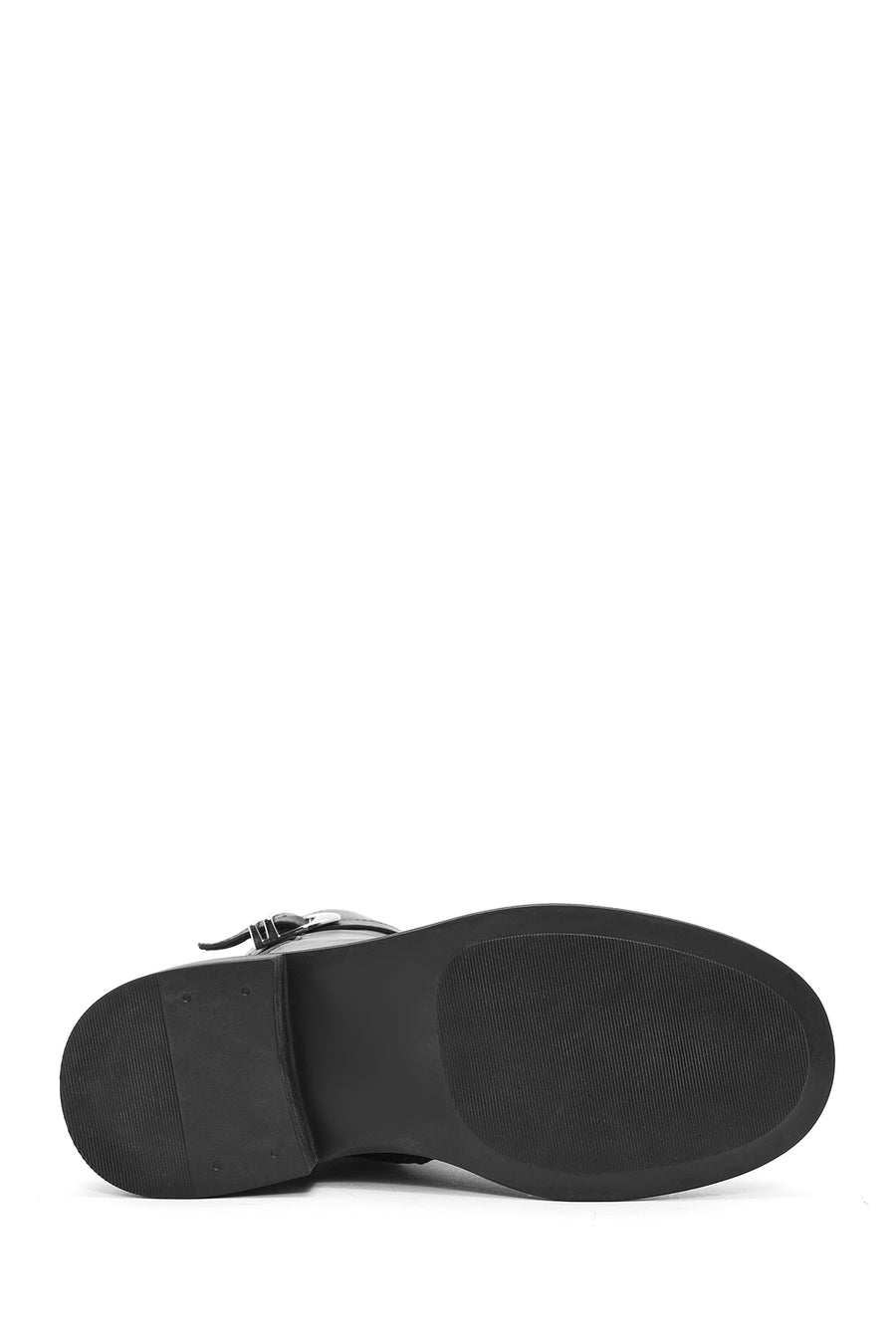 Woman Black Zippered Leather Postal Boots