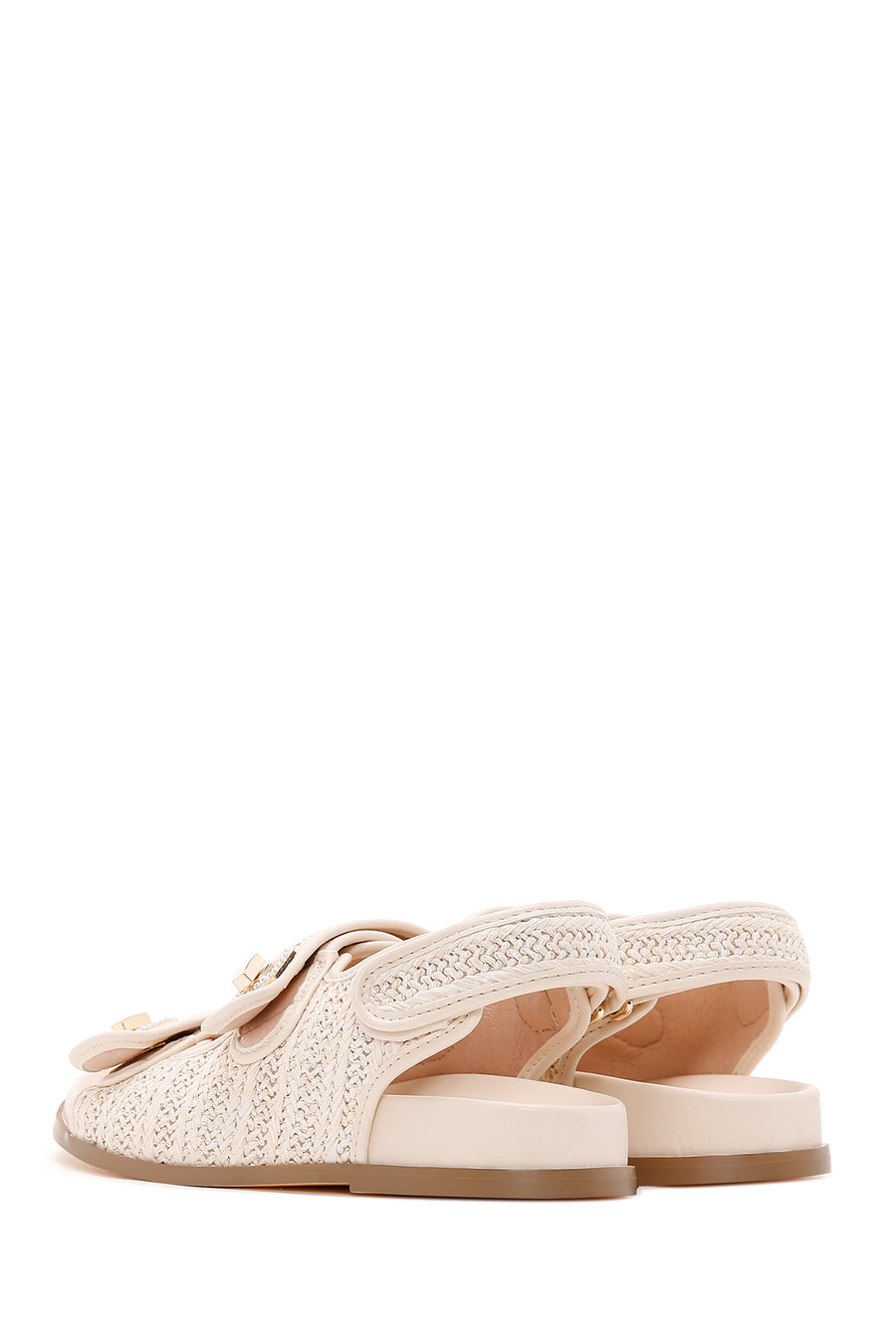 Women's Beige Straw Sandals