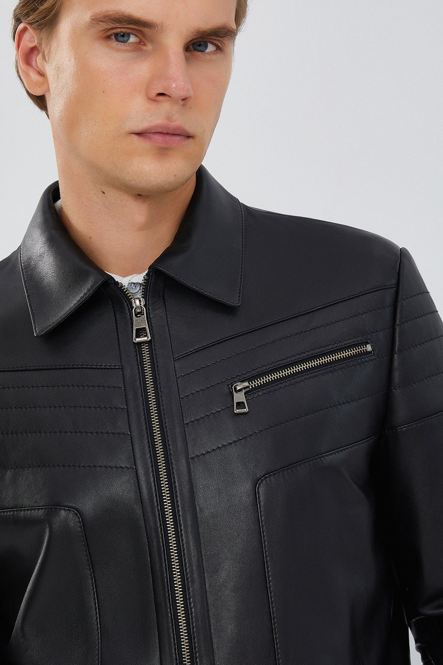 Travis Men's Black Leather Jacket