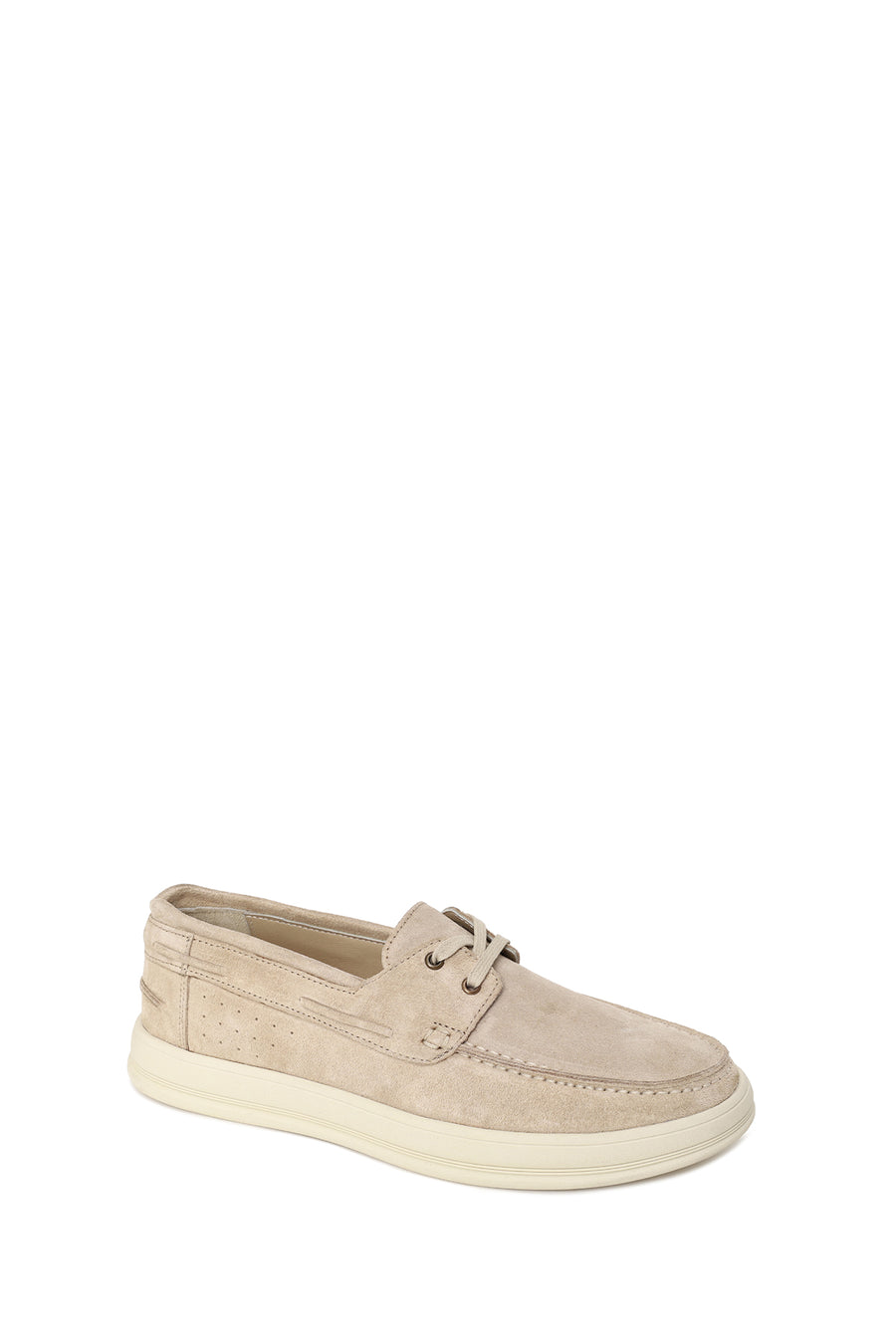 Men's Beige Lace-up Suede Leather Casual Shoes