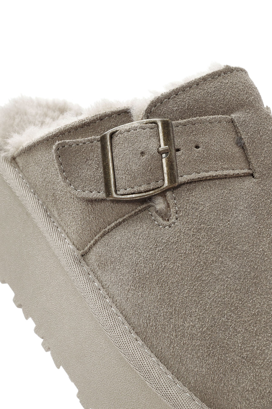 Women's Mink Thick-Soled Fur Detailed Suede Leather Slippers