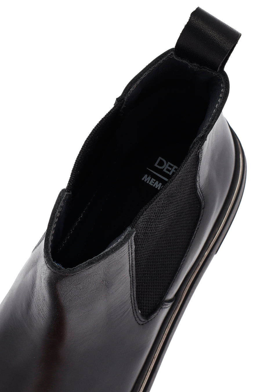 Men's Black Thick Sole Leather Chelsea Boots