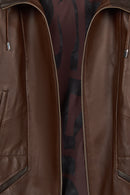 Selia Woman Brown Hooded Leather Coat | Derimod