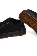 Erkek Siyah Bağcıklı Kalın Tabanlı Nubuk Deri Sneaker | Derimod