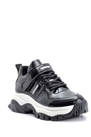 Kadın Yüksek Tabanlı Rugan Detaylı Sneaker | Derimod